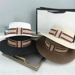 Designer Hoed Voor Mannen En Vrouwen Brede Rand Hoeden Lint Contrasterende Kleur Luxe Letter G Stro Vakantie Top Hats260m