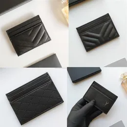 Fashion designer women card holders quilted caviar credit cards wallets leather black lambskin mini wallet303m