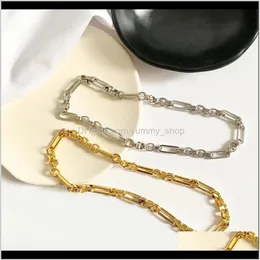 Chains Luxury Designer Women Necklace Gold Collarbone Chians Necklaces Ins Fashion Style Brass Bracelet And Clavicle Chain 1Z0Zz C225G