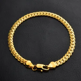 KASANIER Ganze Männer Armband Schmuck 5mm Breite Gold Farbe 20CM länge Armband Für Männer Kette Curb Armband new281N