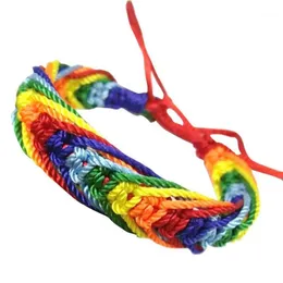 Braccialetti con ciondoli 2021 Lesbiche Regali di San Valentino Bandiera Treccia Arcobaleno Gay Pride Bracciale Amore Delicato Goccia Feb 21260q