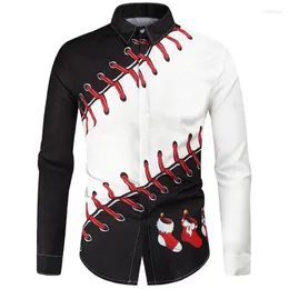 Men's Dress Shirts 2023 Elk Christmas Snowman Designer Design Shirt Top Button Long Sleeve Casual Outdoor Festival S--6xl