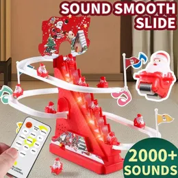 Led Rave Toy Christmas Orbit Slide Electronic Climbing Trairs Track Toys LED -lampor Musical Santa Claus 230928