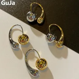 Stud Fashion Jewelry Style Metallic Round Bead Teardrop Earrings For Women Girl Wedding Gift Ear Accessories 230928