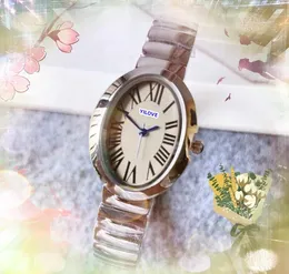 Moda bella forma ovale quadrante serbatoio romano orologi da donna di alta qualità in acciaio inossidabile al quarzo da donna elegante nobile tavolo ghiacciato piccolo orologio da polso per amanti