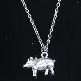 Ketten 20 stücke Mode Halskette 21x16mm 3D Schwein Anhänger Kurze Lange Frauen Männer Colar Geschenk Schmuck Halsband