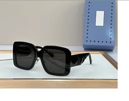 2023 occhiali da sole unisex alla moda di alta qualità neri con larghezza triangolare e piedini poligonali fullframe grigio scuro disponibili con scatola