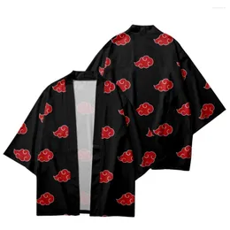 Ethnic Clothing Japanese Cardigan Harajuku Summer Black Print Kimono Coat Man Haori Samurai And Shorts Streetwear Sunscreen Yukata