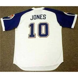 qqq8 C202 Custom 10 CHIPPER JONES Atlanta 1970 Throwback Baseball Jersey