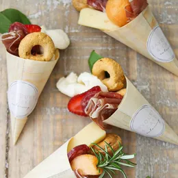 Piatti 100 pezzi Coni in legno di pino usa e getta per antipasti Salumi Feste Catering Eventi Regali per feste di nozze Crafting