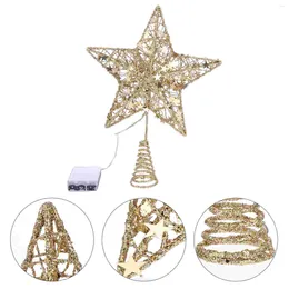 Decorazioni natalizie 1PC Decorativo Chic Attraente Albero di Natale Toppers Prop Decorazioni per feste a stella a cinque punte