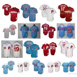 QQQ8 AIR01 VINTAGE JERSEY Dykstra Darren Daulton Mike Schmid Luzinski Steve Carlton Pete Rose Tug McGraw Retro Baseball Jerseys