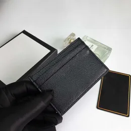Cała moda czarna identyfikator karty kredytowej Kobieta pszczoła tygrys kamienny ziarno mały portfel Mężczyźni Designer Pure Color Pebble Skórzanie Lux278o