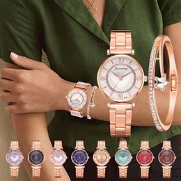 Orologio di lusso per donna Moda bracciale in acciaio con diamanti Set di eleganti orologi da polso geometrici da donna per San Valentino259D