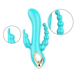 Itens de beleza 3 em 1 vibrador vibrador de coelho silicone magnético Recarregável clitóris anal coelho feminino masturbador adulto sexy brinquedo para mulheres casal 18