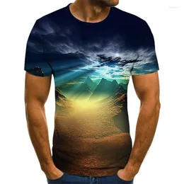 Męskie koszulki Camiseta con naturalne para hombre tops informales de verano 3d estampado ropa calle talla grande