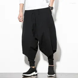 Men's Shorts Oversize 5xl Japanese Cotton Linen Pants Low Crotch Wide Leg Vintage Vinatge Style Men Thailand Bali Holiday