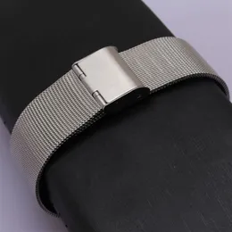 Watchband قابلة للطي ربط ربط مشبك جديد من الفولاذ المقاوم للصدأ Milanese Mesh Wristwatch Bands Straps Watch Bracelet 14mm 16mm 18mm 20mm 2251h