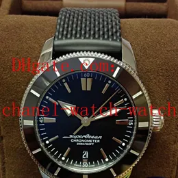 Heritage Superocean Heritage II AB2030 Dial preto 44mm Máquinas automáticas de maquinaria ASSISTA BARRAGEM MONS RELISTROS272V