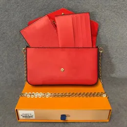Luxurys Bag Favorito Multi accesorios 3 PC/Set Mujeres Mujer Crossbody bolsos Messenger bolsos Flores Flores de hombro de cuero con caja 380