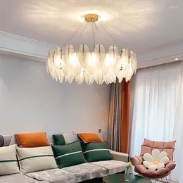 Chandeliers Modern Crystal Living Room Pendant Lamps Simple Personalized LED Creative Fish Line Restaurant Bedroom Lighting