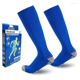 Herrstrumpor FindCool Men Professional Compression Breattable Travel Aktiviteter Fit för sjuksköterskor Shin Splints Flight 8811f