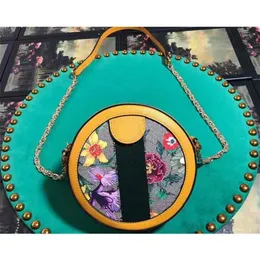 5A Quality 550618 18cm Online Exclusive Ophidia Flora Mini Round Shoulder Bag Zipper closure with Dust Bag DHL 252p