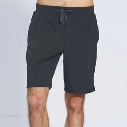 L-07 Pantaloncini da yoga da uomo Pantaloni sportivi da fitness estivi ad asciugatura rapida con coulisse Cinchable Pantaloni corti sportivi con tasche posteriori da allenamento Top da allenamento