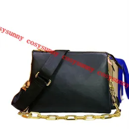 Högkvalitativ guldkedja axelväska läderväska berömd designer senaste serie koppling handväska modeväskor286s