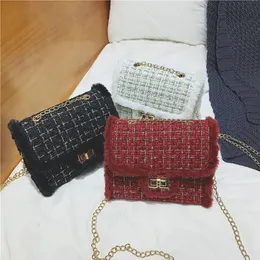 Women Bags Plush Wool Bag Tide Single Shoulder Small Square Handbags Sac Plain A Main Femme De Marque Luxe 5 2 L2286p