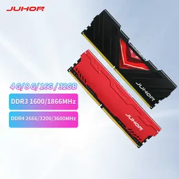 Juhor Memoria RAM DDR4 8GB 16GB 32GB 2666MHz 3000 3200 3600MHzメモリDDR3 4GB 8GB 1600MHz 1866MHz RAMデスクトップディムメモリ