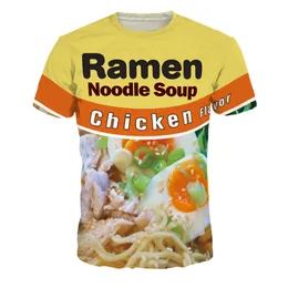 Hiphop sportkläder punk casual lös spår höst män cool tryck ramen hamburgare med pommes frites 3d t-shirt