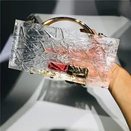 Lyxdesigner transparent dam akrylväska handväska kristallklart akrylkopplingar hinkspåse transparenta middagspåsar med ACR189m