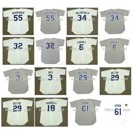 QQQ8 Air01 Vintage La Jerseys 55 Orel Hershiser 34 Fernando Valenzuela 32 Сэнди Куфакс 6 Стив Гарви 23 Кирк Гибсон 16 Хидео номо. Белый серый бейсбол