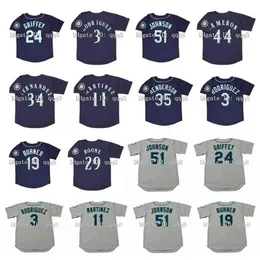 QQQ8 AIR01 1999 RETRO 24 Ken Griffey Jr. Jersey 3 Alex Rodriguez 44 Mike Cameron 51 Randy Johnson 34 Rickey Felix Hernandez 11 Edgar Martinez 29 Bret