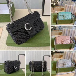 2021 Bolsa de designer de luxo Mulheres de um ombro Marmont Messenger Bags Ladies Sheepskin Chain Lady Tote Bolsa feminina Two-Lett246o