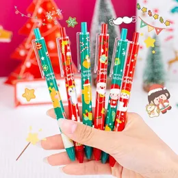 6Pcs/Set Kawaii 0.5mm Christmas Gel Pen Anime Cartoon Cute Dog Press s Neutral Signature School Writing Supplies Gift