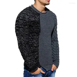 Erkek Sweaters Erkekler Modaya Moda Renk Engelleme Külkü Üstleri Sonbahar Kış O yaka İnce Dikiş Örme La Ropa De Los Hombres