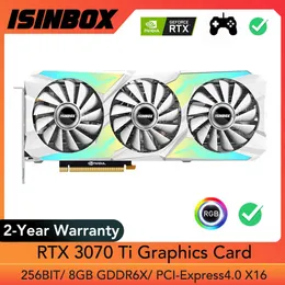 ISINBOX RTX 3070 TIグラフィックスカード8GB GDDR6X 256ビットゲームビデオカードNVIDIA GEFORCE RTX 3070TI 8 GB 3 DP HD PCIE4.0 X16 GPU