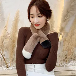 스카프 lantafe 모피 스카프 여성의 진짜 바느질 색 컬러 겨울 짧은 숙녀 스카프 목이 따뜻한 패션 유지