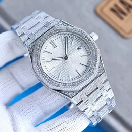 Toppmens fulla diamantklockor 41mm män automatisk mekanisk rörelse titta på diamant set stål safir fjäril klasch armbandsur gåva montres de luxe