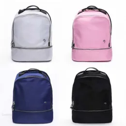 2023 New Womens Yoga Sport Backpack Backpack Sacos de gin￡stica Lu Bag de armazenamento Lu Outdoor Lu Nylon dobra seca Separa￧￣o Bom top