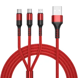 Cavo USB Micro tipo C 3 in 1 per Samsung Huawei Xiaomi accessori per telefoni cellulari cavo USB C a ricarica rapida cavi USB per caricabatterie