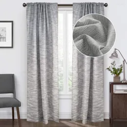 Gardin 2 PC glänsande gardiner för vardagsrumsstång Pocket Sparkle Light Filtring ren texturerad fönsterbehandling draperar sovrum grå