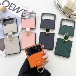 For Samsung Z Flip 1 2 3 4 5 Cover With Ring Buckle Retro PU Leather Shockproof Phone Case For Samsung Galaxy Z Flip 3 5g Z Flip4 Z Flip 5