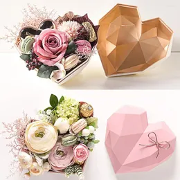 Present Wrap Elegant Style Highend Birthday Diamond Heart Form Box Rose Gold Color Inner Packaging Abs