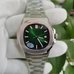 Meistverkaufte, hochwertige Armbanduhren, Automatikwerk, 40 mm, grünes Zifferblatt, klassische Herrenuhr 5711 1A, transparente Rückseite, Wa259u