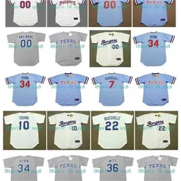 QQQ8 AIR01 VINTAGE TEXAS JERSEYS 7 Ivan Rodriguez Nolan Ryan 10 Sundberg Michael Young 29 Adrian Beltre 28 Bert Blyleven 33 Frank Howard Retro Baseball