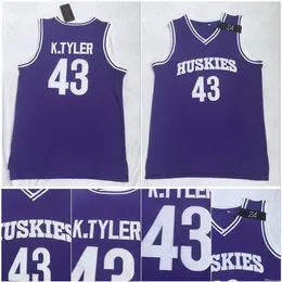 QQQ8 Toppkvalitet 1 43 Lianzexin K.Tyler Jersey Men Huskies den sjätte Marlon Wayans Kenny Tyler Sydd film college baskettröjor S-XXL