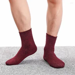 Erkek çorapları 5 çift/lot erkekler renkli kış pamuklu yüksek kaliteli kalınlaştırıcı sıcak havlu erkek Eur40-44